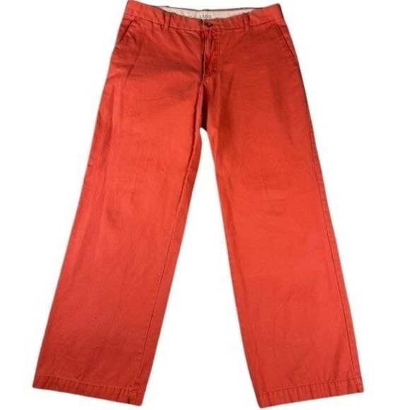 Izod Other - IZOD‎ Chino Pants Mens 36x32 Saltwater Straight Fit Coral Orange Cotton Twill